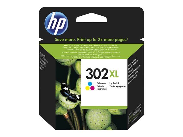 HP cartucho de tinta tricolor 302XL 330 páginas Deskjet 1010, 2130, 3630; Envy 4520, 4522; Officejet 3830, 3834