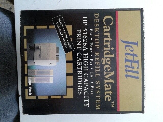 Jetfill máquina para cargar cartuchos de tinta inkjet a presión HP 51626A, JF3800 + 2 cargas tinta negra