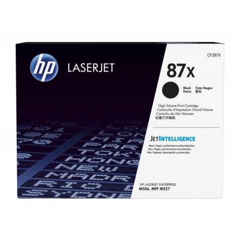 HP toner negro 87X CF287X 18000 págninas  Enterprise Flow MFP M527, M506, MFP M527; LaserJet Pro M501, MFP M527