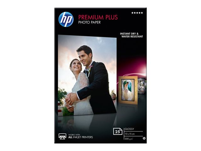 HP papel CR677A 10cm x15cm photo 300 gramos 25 hojas premium plus