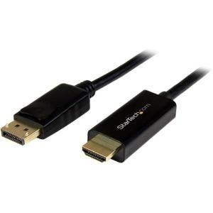 Startech Cable Conversor DisplayPort a HDMI - Color Negro - Ultra HD 4K - 1 x DisplayPort Macho Audio/Vídeo digital - 1 x HDMI Macho Audio/Vídeo digital - Supports up to4096 x 2160 - 2 metros