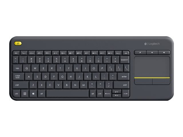 Logitech teclado Wireless Touch K400 Plus 2.4 GHz Español negro 35.43 cm x 13.99 cm x 2.35 cm - 380 gramos