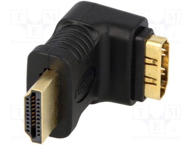 LogiLink adaptador HDMI A 19p. macho-hembra en ángulo 90º AH0007