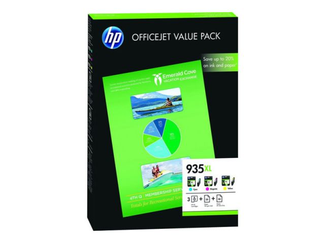 HP cartucho de tinta multipack 935XL F6U78AE 825 páginas x 3 para Officejet 6815, 6820, Officejet Pro 6230 ePrinter, 6830