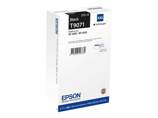 Epson cartucho de tinta negro T907140 XXL 10.000 páginas para WorkForce Pro WF-6090, WF-6590