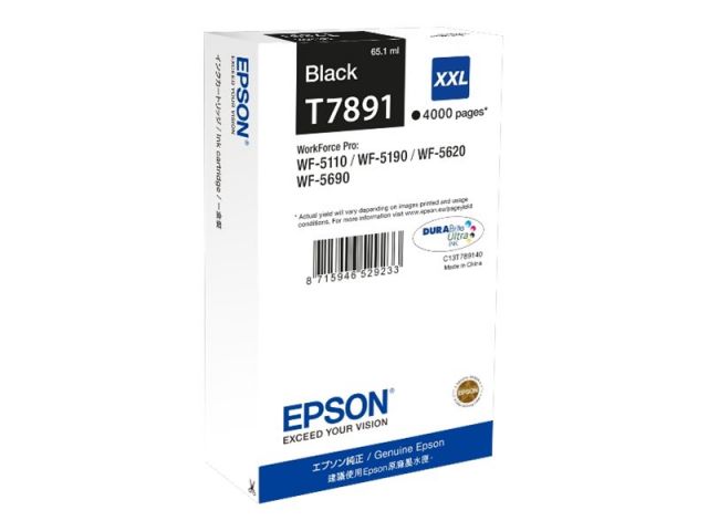 Epson cartucho de tinta negro 79XXL C13T78914010 4000 páginas para WorkForce Pro WF-4630DWF, WF-4640DTWF, WF-5110DW, WF-5190DW, WF-5620DWF, WF-5690DWF