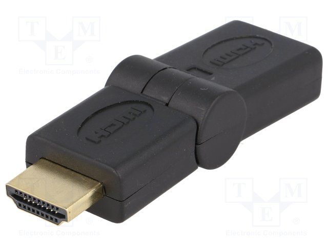 LogiLink adaptador HDMI A 19p. macho-hembra en ángulo móvil 180º AH0011