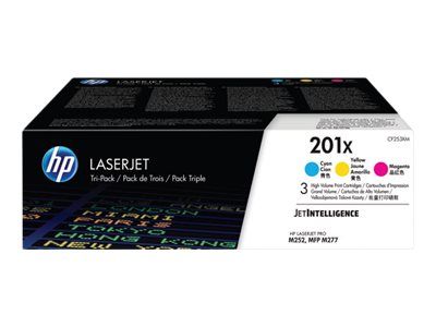 HP toner multipack tricolor 201X CF253XM 2.300 paginas x 3 colores LaserJet Pro M252dn,M252dw,M252n;LaserJet Pro MFP M274n,MFP M277c6,MFP M277dw,MFP M277n