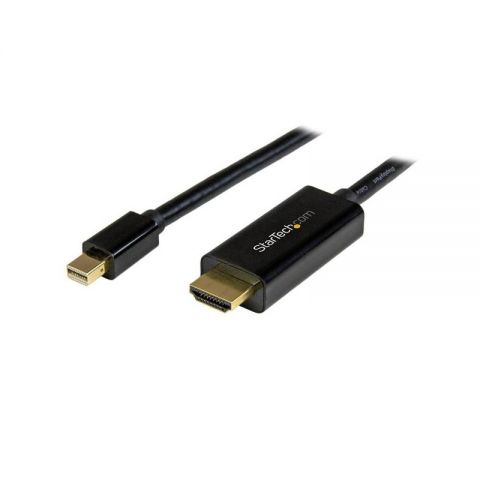 Startech Cable Conversor Mini DisplayPort a HDMI de 2m - MDP2HDMM2MB Negro - Ultra HD 4K - Admite hasta 4096 x 2160