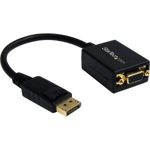 Startech Adaptador Conversor de Vídeo DisplayPort DP a VGA HD15 - Convertidor Activo - 1920x1200 - HD-15 Hembra VGA - DisplayPort Macho Audio/Vídeo digital - Admite hasta1920 x 1200 - Negro