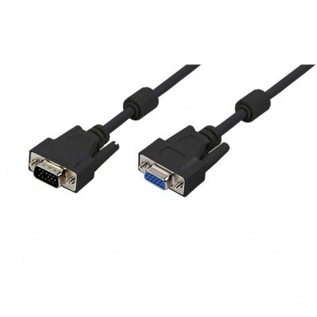 Logilink cable VGA 15 macho - 15 Hembra + ferrita 3 metros negro CV0005