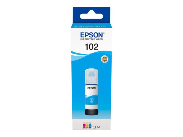 Epson cartucho tinta cyan 102 C13T03R240 70ml 6.000 páginas para EcoTank ET-2700, 2750, 2751, 2756, 3700, 3750, 4750; Expression ET-2700, 2750, 3700