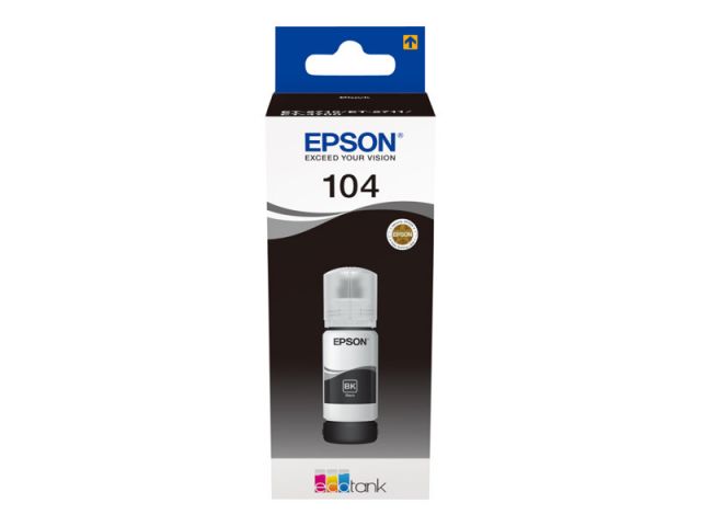 Epson cartucho tinta negro 104 C13T00P140 70ml 4.500 páginas para EcoTank ET-2710/ 11/ 12/ 14/ 20/ 21/ 26/ -4700/50