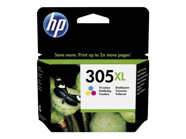 HP Cartucho de tinta color 305XL 3YM63AE#UUS 200 páginas para Deskjet 23XX-27XX-DeskJet Plus 41XX- Envy 60XX- ENVY Pro 64XX