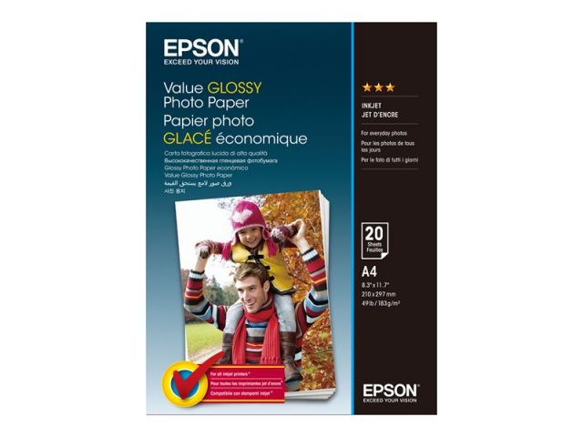 Epson Value - papel fotográfico brillante - 20 hoja(s) - A4 - 183 g/m²