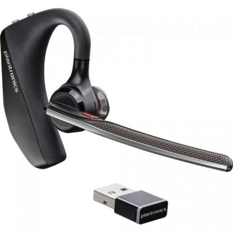 POLY Voyager 5200 UC + BT700 Auriculares Bluetooth - 206110-102 -   7K2F3AA - Wireless Headset & Charging Case (Poly) - de una Oreja con micrófono con cancelación de Ruido - Se conectan al móvil/PC Ordenador por Bluetooth - con estuche de carga