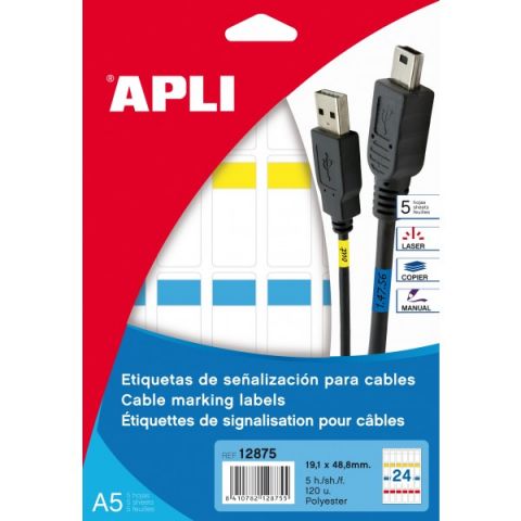 Apli etiquetas 12875 para cables 19,1 X 48,8MM (120UNI.)