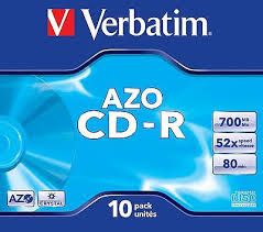 Verbatim CD-R 700Mb 80 minutos 43327 Azo crystal 10 unidades