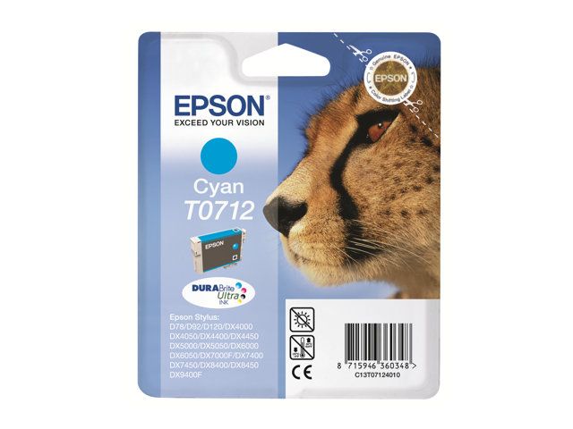 Epson cartucho de tinta cyan T0712 T071240B 5.5 ml D78-DX4000-5000