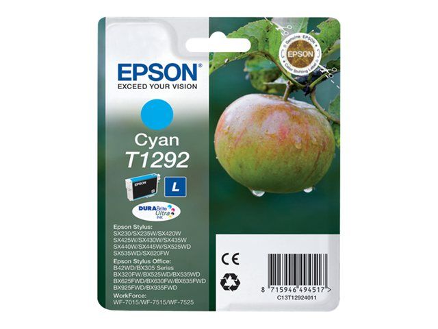 Epson cartucho de tinta cyan T1292 7 ml. STY.sx420w-sx425w-sx525wd-sx620fw-bx305-bx320