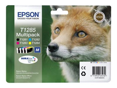 Epson cartucho de tinta multipack T1285 Stylus S22, SX230, SX235, SX420, SX430, SX435, SX438, SX440, SX445; Stylus Office BX305