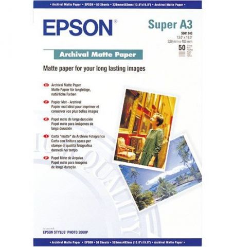 Epson papel ink-jet S041340 A3+ mate larga duración 192gr. 50 hojas