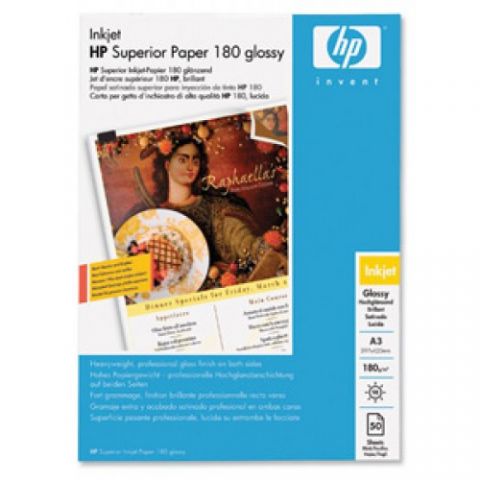 HP papel ink-jet C6821A A3 Glossy 2 caras 180gr. 50 hojas