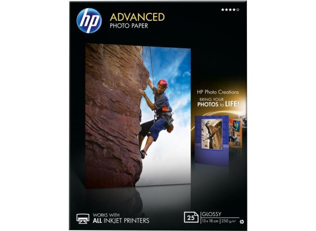 HP papel Q8696A 13cm x18cm 250 g/mª Photo Glossy 25 hojas