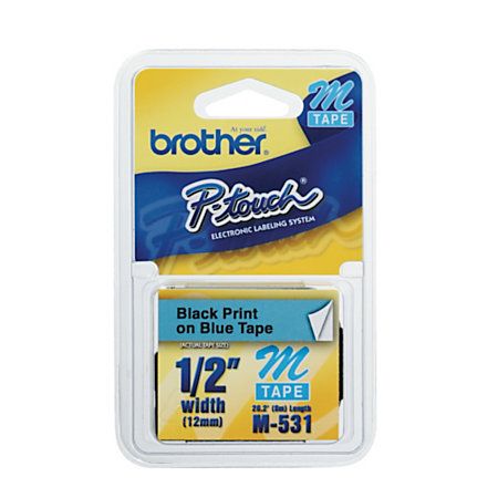 Brother cinta rotuladora M531 azul/negro 12mm x  8m