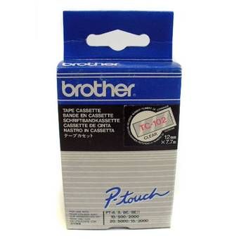 Brother cinta rotuladora TC102 negro/rojo 12mm x 7m