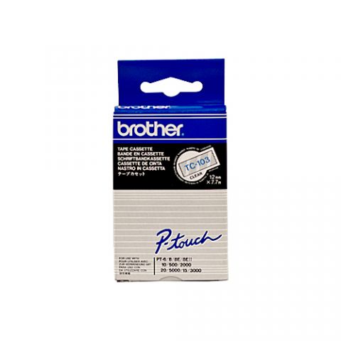 Brother cinta rotuladora TC103 azul/trans. 12mm x 7m