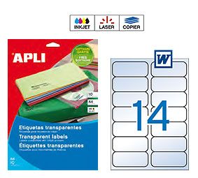 Apli etiquetas 10052 Inkjet 99,1x38,1mm Trans. 10h 140uni.