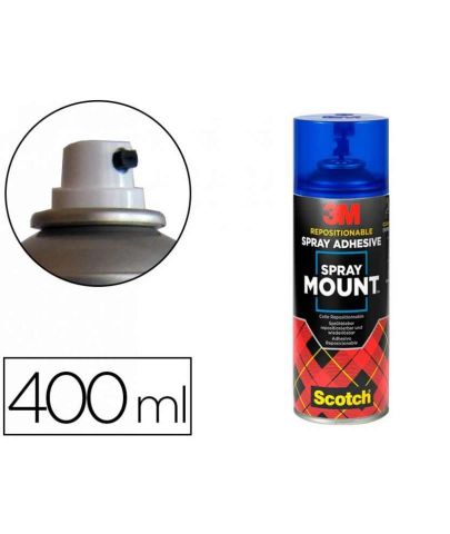 3M Adhesivo Spray Mount 400ml. reposicionable (primeras 24 horas) tiempo limitado. Etiqueta azul o roja