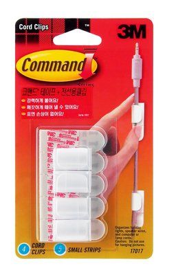 3M Command 17017 sujeta cables - organizador cables - blanco - 4 unidades