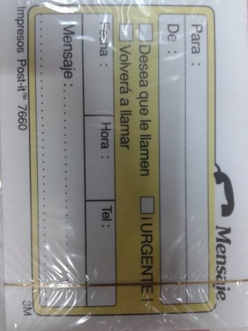 3M Post-it notas 7660 50 hojas mensaje llamadas telefónicas