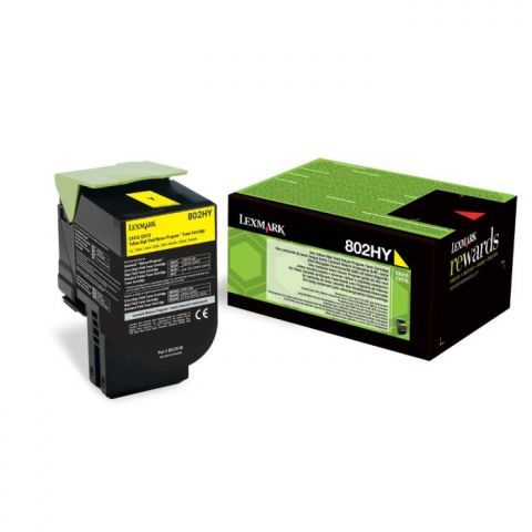 Lexmark tóner amarillo 802HY 80C2HY0 3.000 páginas CX410de, CX410dte, CX410e, CX510de, CX510dhe, CX510dthe